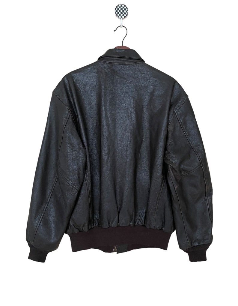 Rare Design Vintage Brand Avirex Leather Fly Jacket 1990s image 2