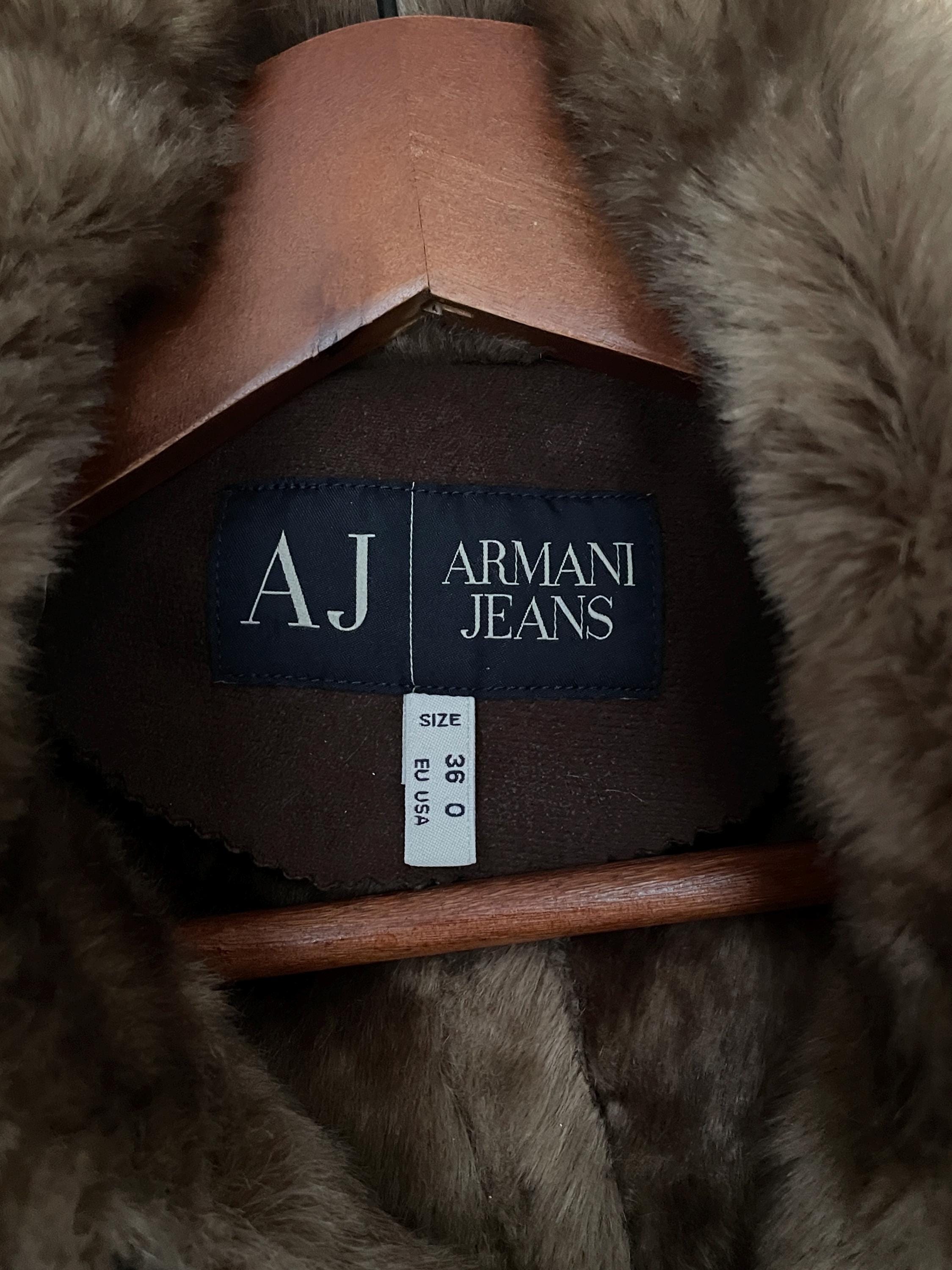 Rare Vintage Brand Armani Jeans Fur Leather Jacket 2000s - Etsy