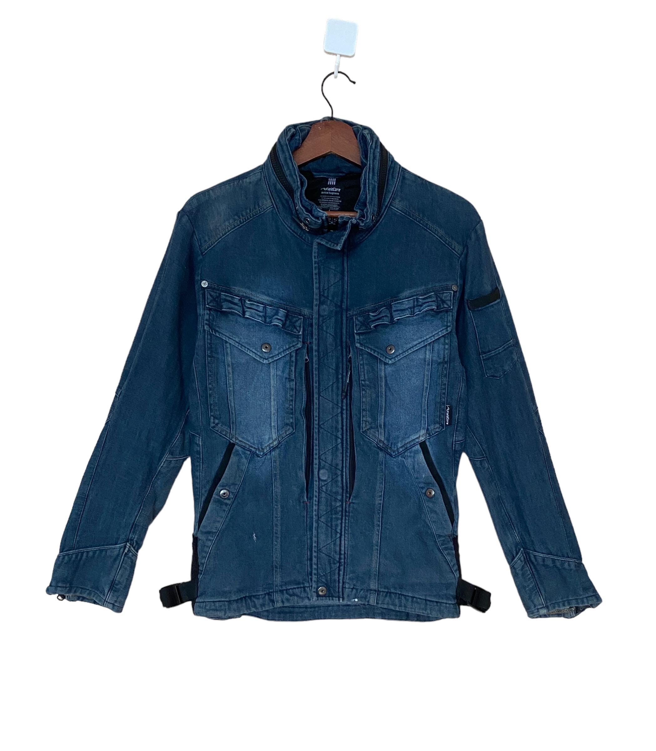 Rare Vintage Japanese Brand Fieldcore Tactical Denim Jacket