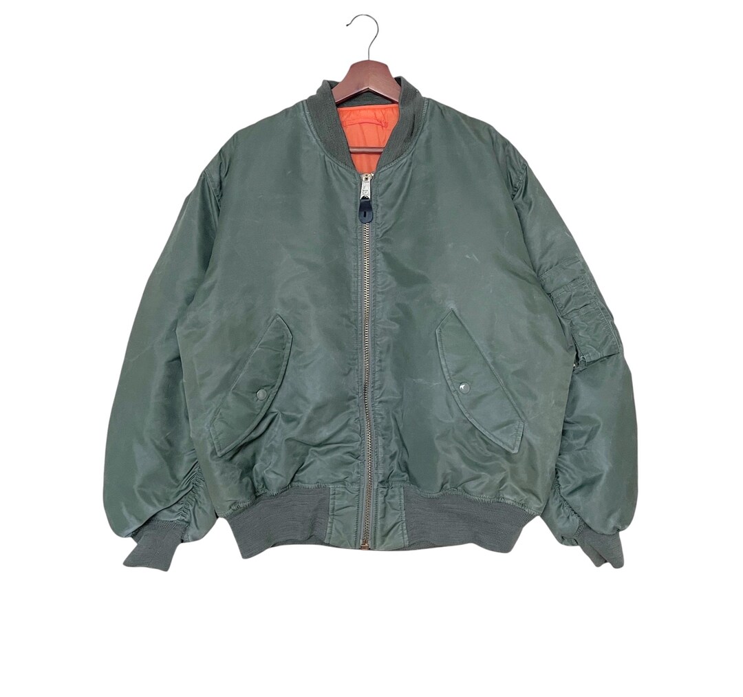 本物の Rare Vintage Brand Phantom Military MA-1 Bomber Jacket 1990s ジャケット・アウター