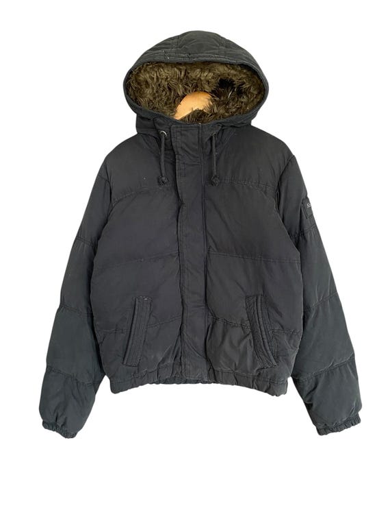 Rare Design Vintage Brand Abercrombie Fitch Fur Puffer Jacket