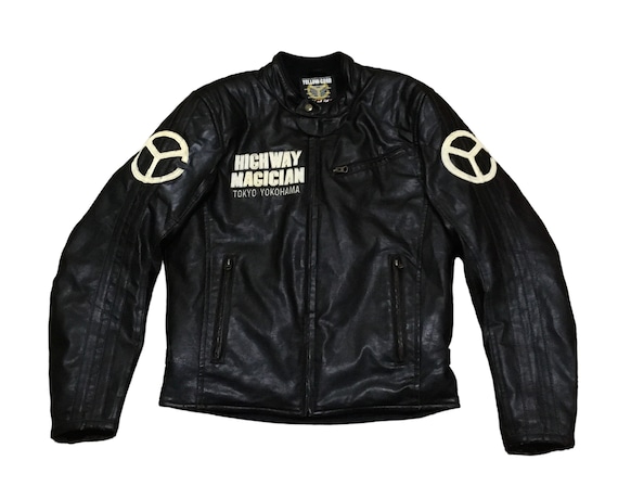 Rare Design Vintage Racing Yellow Corn Leather Jacket 2000s