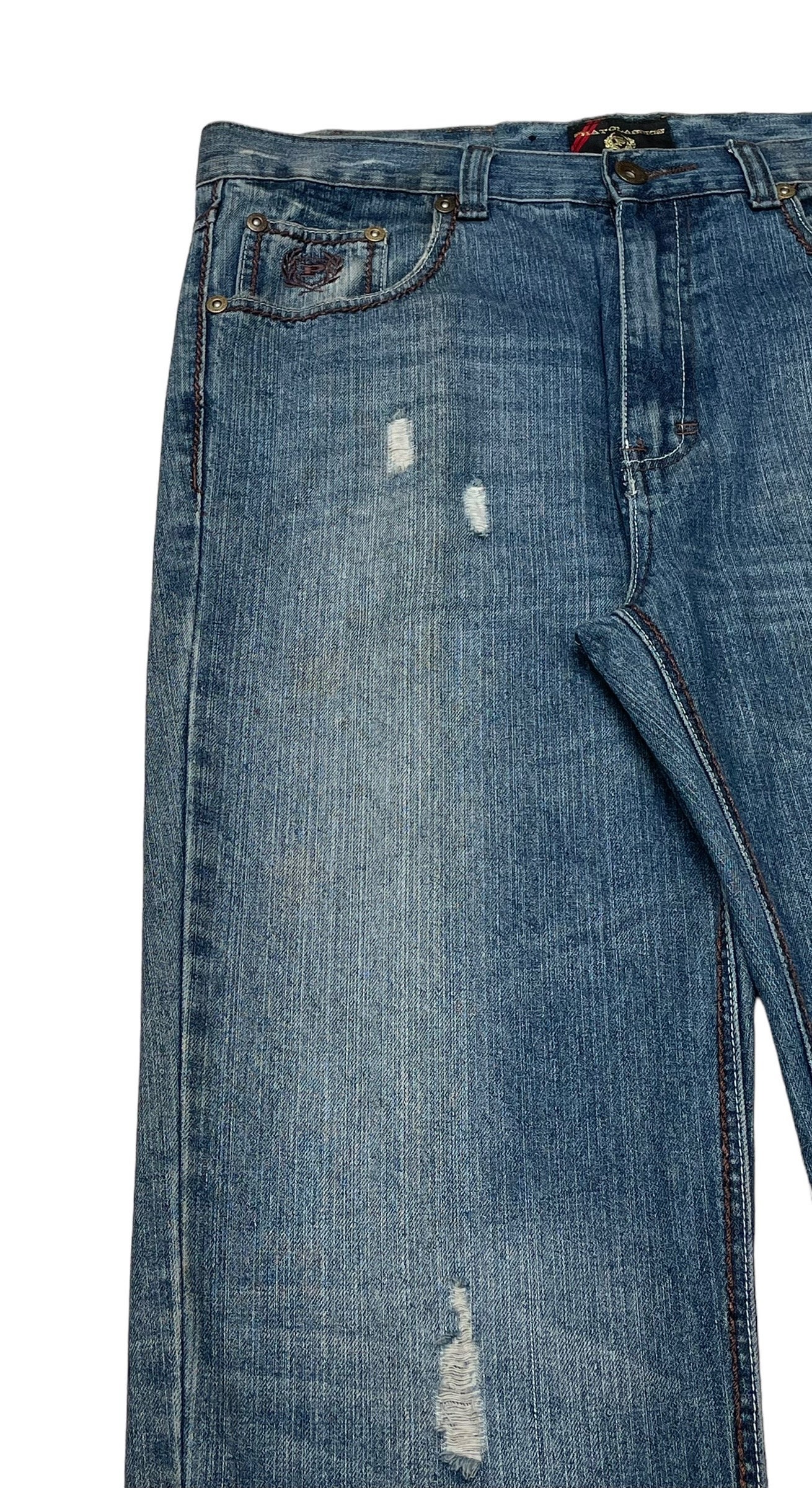 Veste Vintage Phat Farm Denim Bleu - Taille L - Style Hip-hop 90s Baggy (Neuf Sans étiquette)
