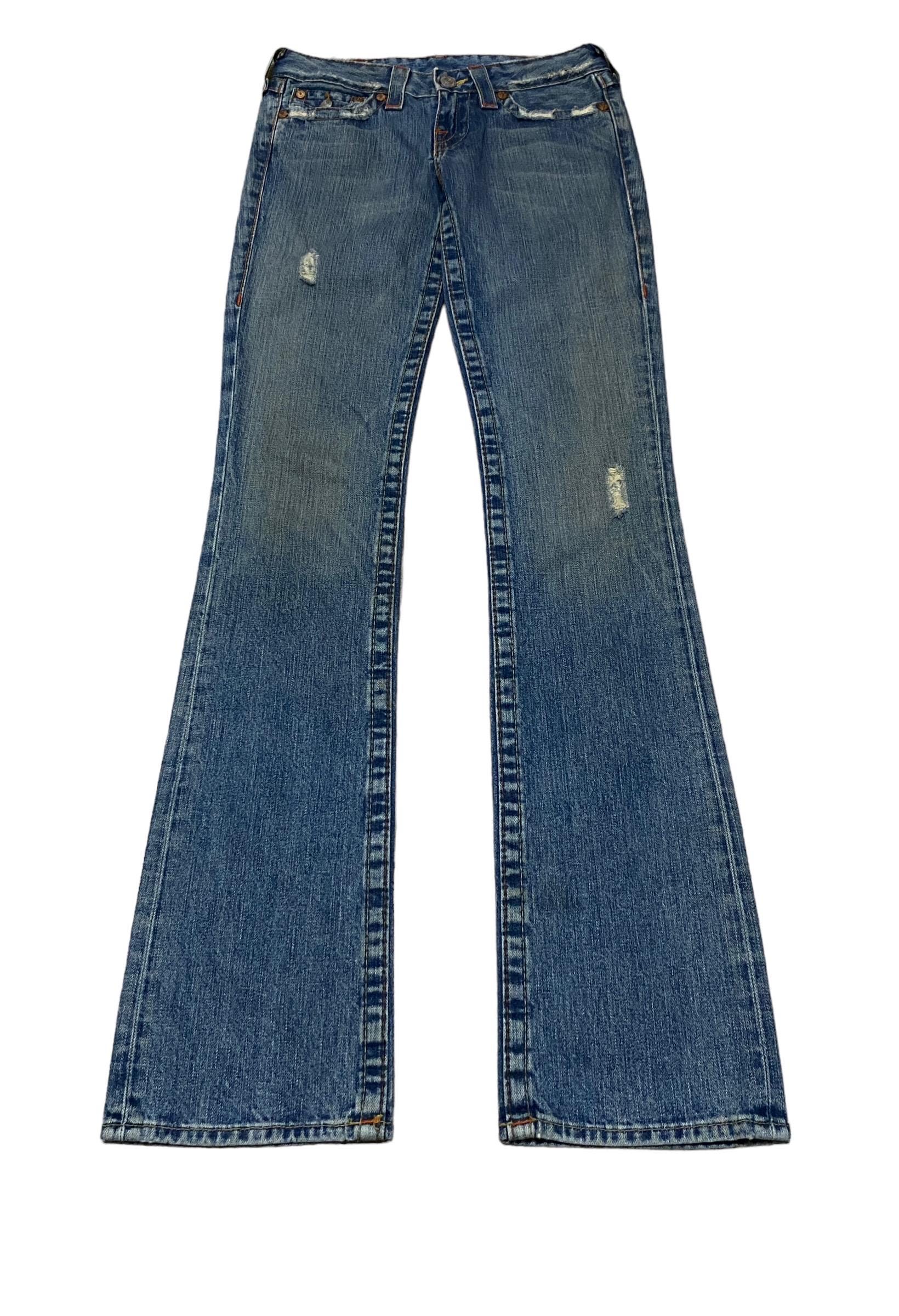 パンツ 00s TRUE RELIGION flared denim Y2K VINTAGE 2000s Y2K TRUE RELIGION Low Rise Waist Britney Blue