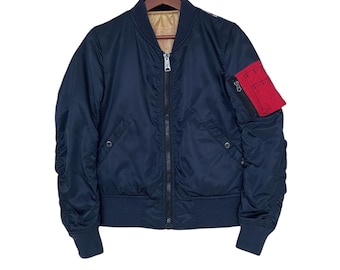 Chaqueta de vuelo Avirex MA-1 de diseño vintage poco común, década de 1990