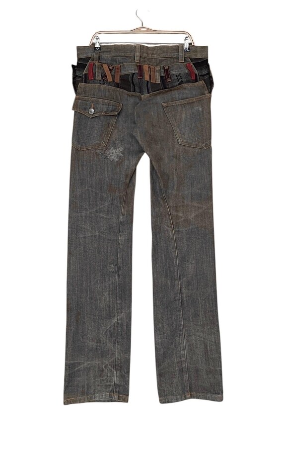 Rare Vintage Japanese Brand Breath Mint Double Waist Jeans 2000s 