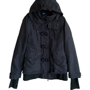 SLY y2k archive military black fur mods coat 1 S スライミリタリー