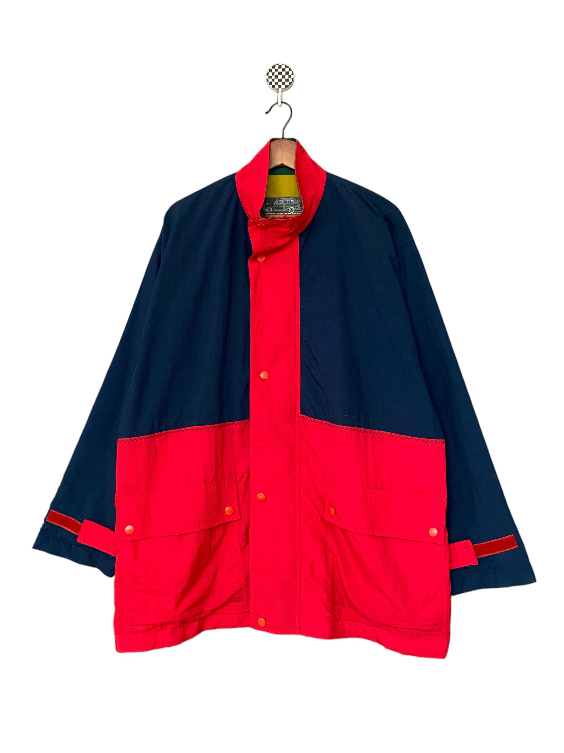 SPECIAL VINTAGE 襤褸JKT Vintage 70 80's Hilton Blue Shiny SATIN Windbreaker Maze