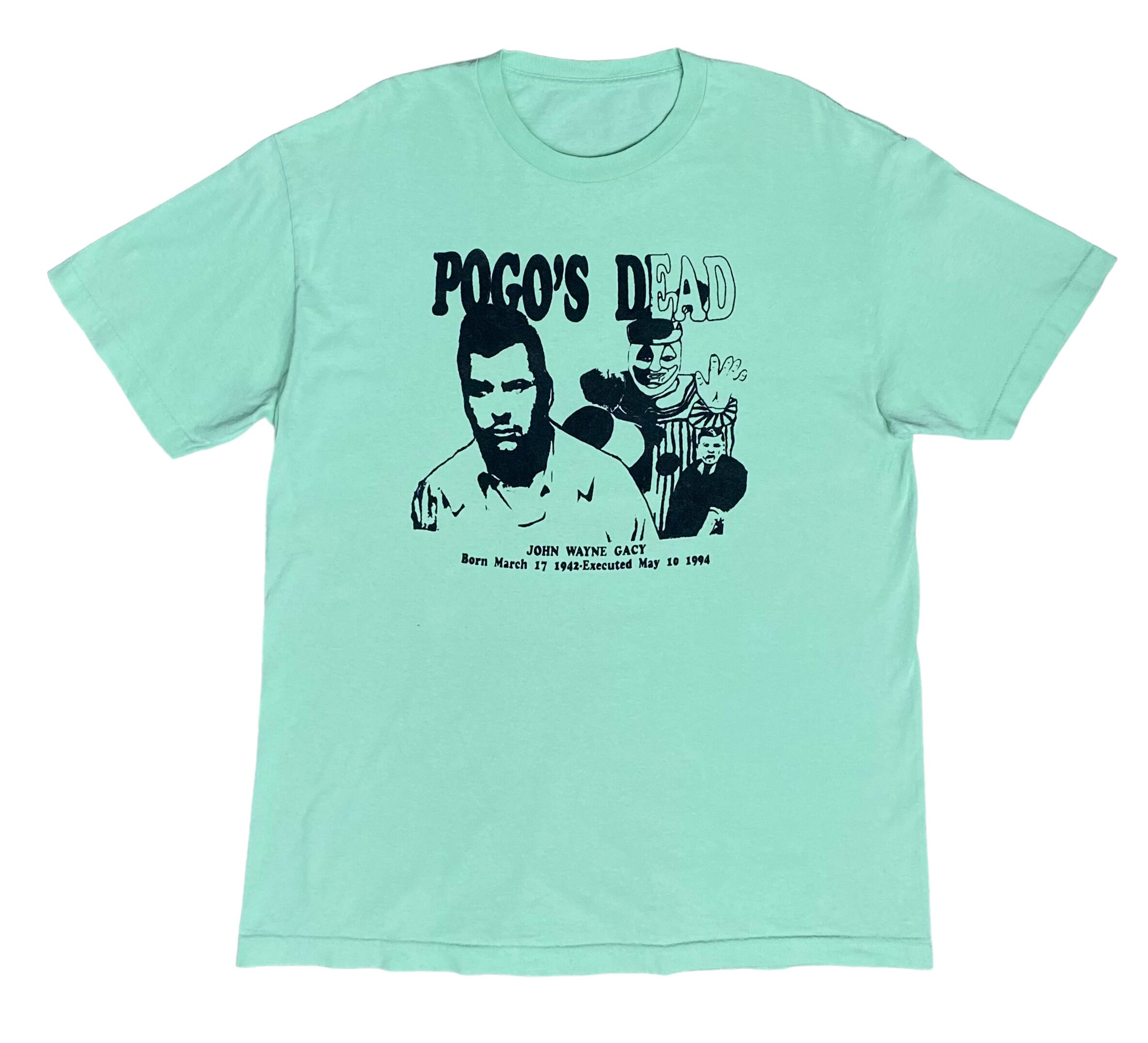 Rare Vintage Pogo's Dead John Wayne Gacy Clown T-shirt 2000s
