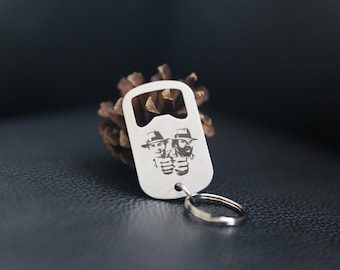 Engraved bottle opener