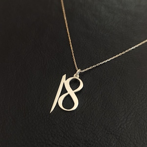 Collar Alif e infinito de oro macizo de 14k, collar Aleph y eternidad, collar infinito de oro, collar de letras árabes, regalo de San Valentín