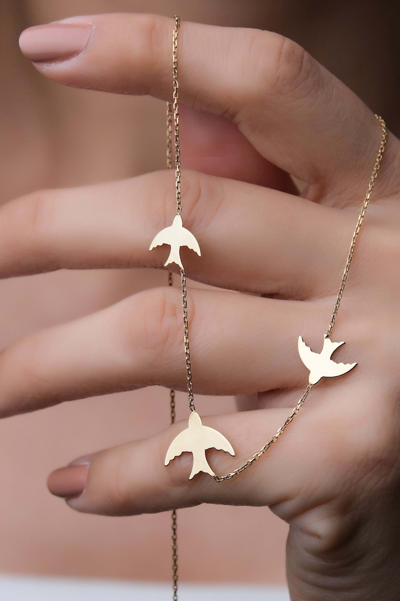 Three Little Birds Necklace - Silver & Gold