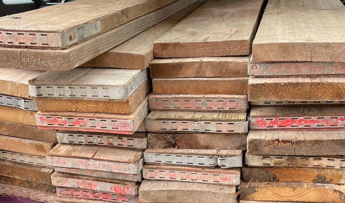 Unfinished Scaffold Boards Cut to Size Make Rustic Wooden Shelves or