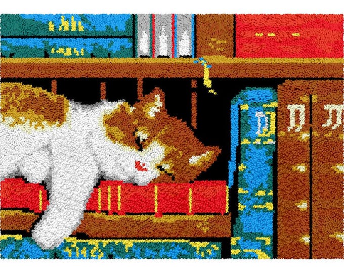 Rug Making Latch Hooking Pattern Only | Sleeping Cat (52 x 38 cm)