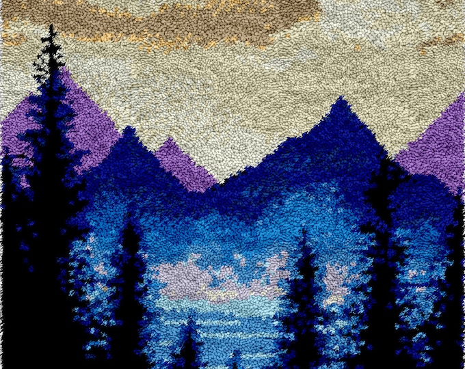 Rug Making Latch Hooking Kit | Mountains & Trees