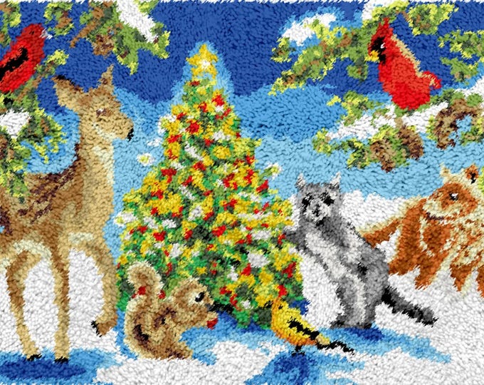 Rug Making Latch Hooking Kit | Outdoor Christmas (52 x 38 cm)