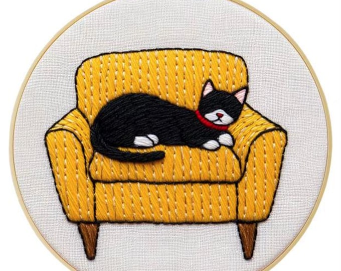 Cross Stitch Needlework Embroidery Kits | Cat In Chair (20cm)