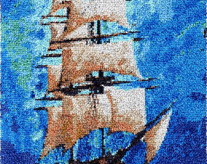 Rug Making Latch Hooking Kit (115x80cm) | Sailboat