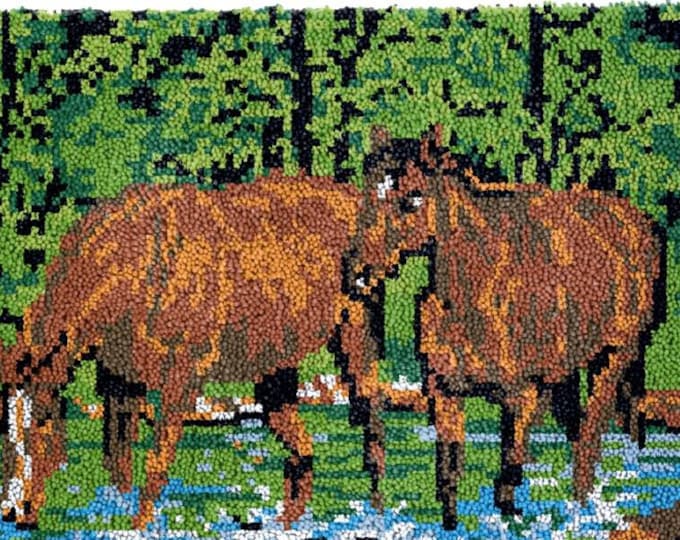 Rug Making Latch Hooking Kit | Forest Horses