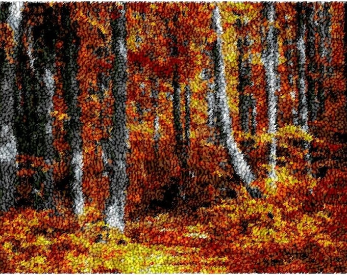 Rug Making Latch Hooking Kit | Autumn in the forest