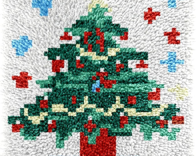 Children’s Rug Making Latch Hooking Kit | Christmas tree