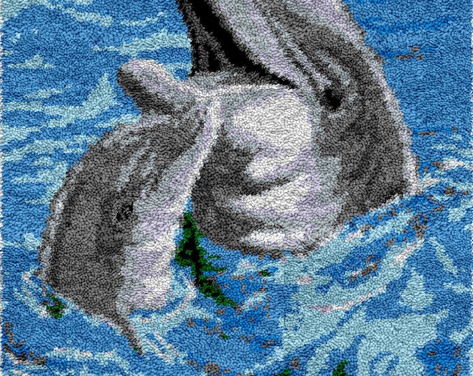 Rug Making Latch Hooking Kit | 2 Dolphins