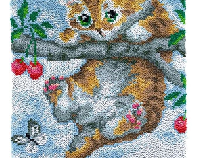 Rug Making Latch Hooking Pattern Only | Kitten in Tree (85 x 58 cm)