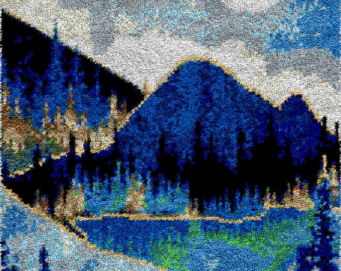 Rug Making Latch Hooking Kit | Mountains & Lakes