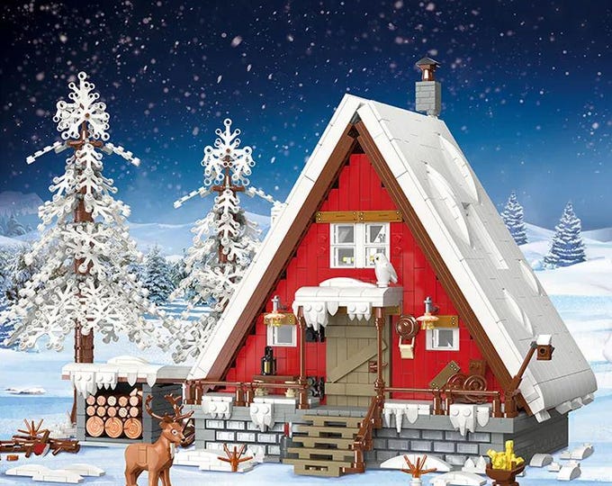 Unique No-Name Building Blocks | Santa's House (with Lights)