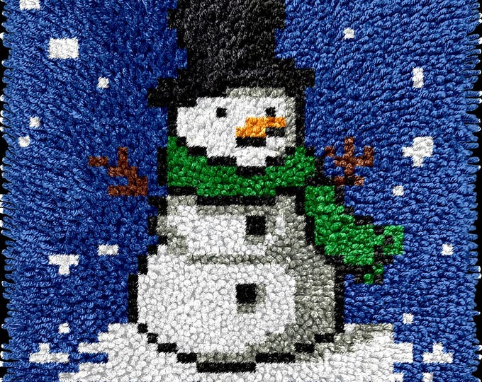 Children’s Rug Making Latch Hooking Kit | Snowman
