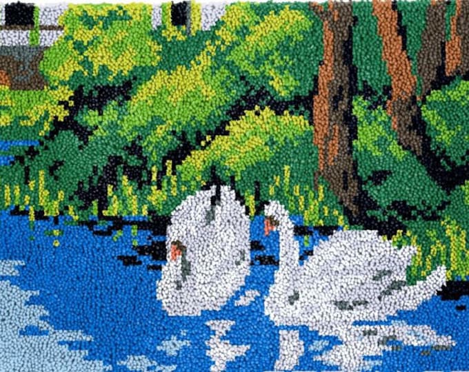 Rug Making Latch Hooking Kit | Two White Swans