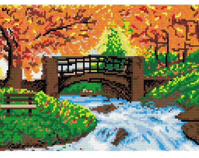 Rug Making Latch Hooking Kit | Scenic River (52 x 38 cm)