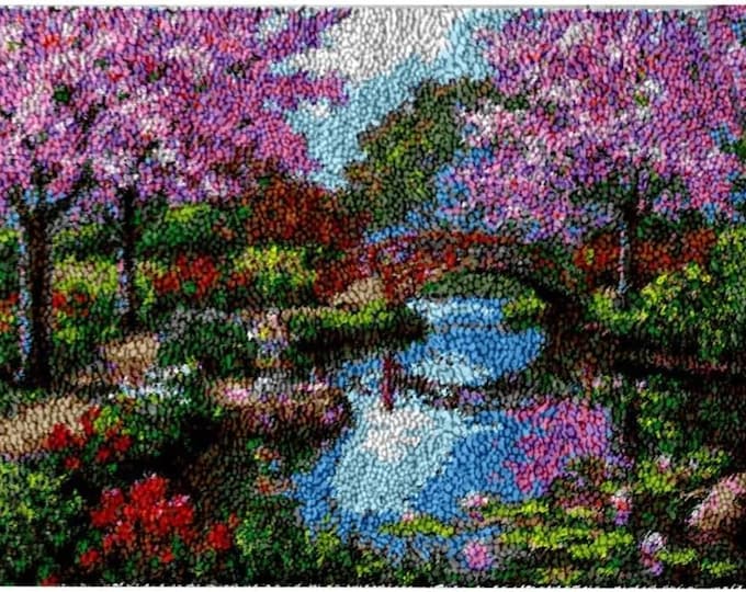 Rug Making Latch Hooking Kit | Stream with Bridge