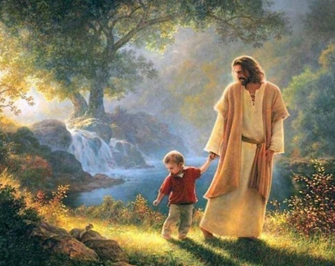 Cross Stitch Needlework Embroidery Kits | Jesus with Child (printed canvas)