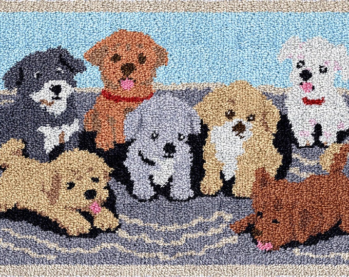 Rug Making Latch Hooking Kit | Six Puppies