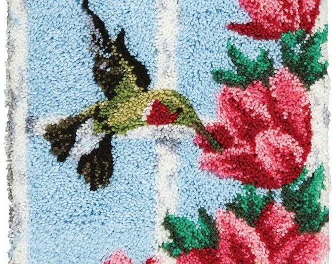Rug Making Latch Hooking Kit | Hummingbird at Window (52 x 38 cm)