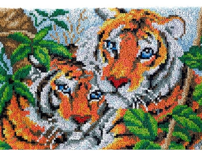 Rug Making Latch Hooking Kit | Tigers