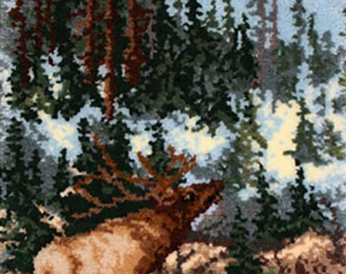 Rug Making Latch Hooking Kit | Deer in Mountains