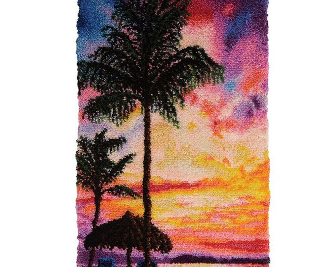 Rug Making Latch Hooking Kit | Sunset on Beach