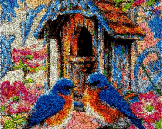 Rug Making Latch Hooking Kit | Birdhouse (52x38cm)