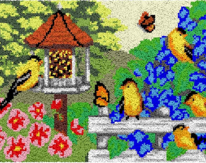 Rug Making Latch Hooking Kit | Birds Feeding