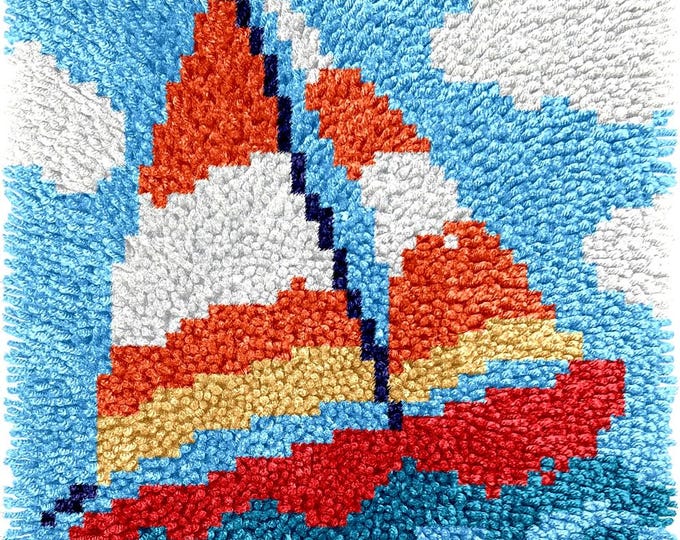 Children’s Rug Making Latch Hooking Kit | Sailboat