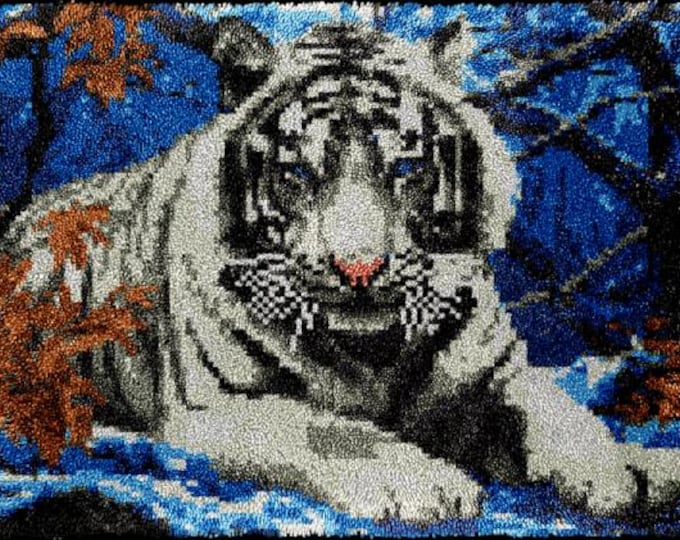 Rug Making Latch Hooking Kit | White Tiger