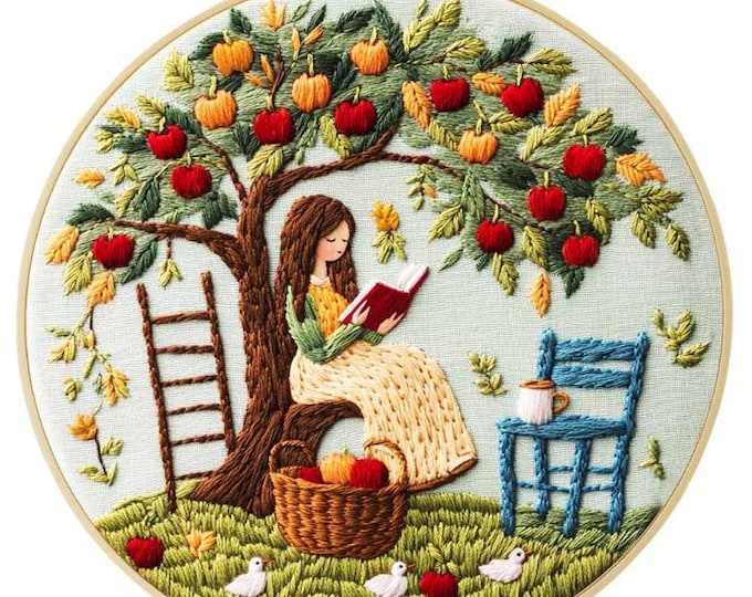 Cross Stitch Needlework Embroidery Kits | Girl Under Tree (20cm)