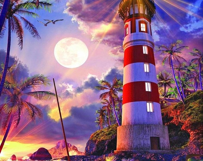 Diamond Painting Kit | Lighthouse With Rowboat