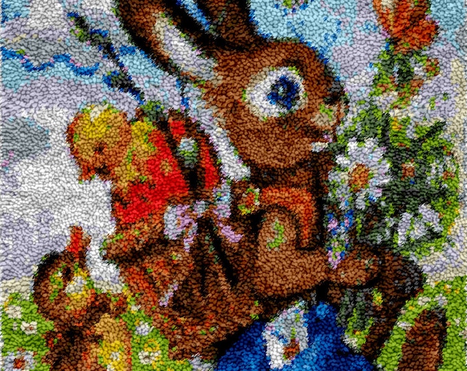 Rug Making Latch Hooking Kit | Cartoon Rabbit