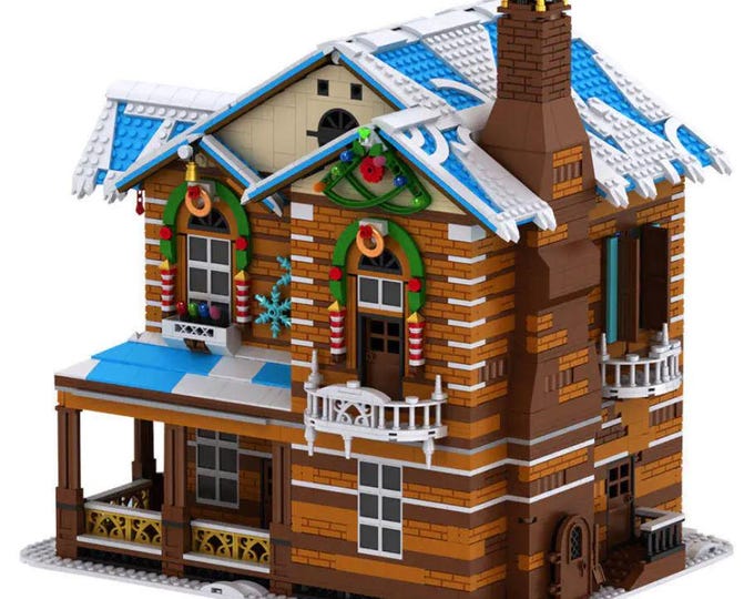 Unique No-Name Building Blocks | Christmas Cabin (with Lights)