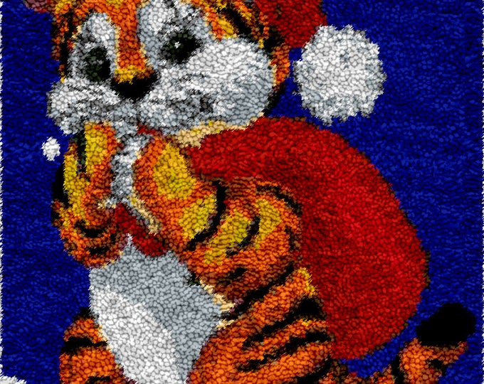 Rug Making Latch Hooking Kit | Santa Cat
