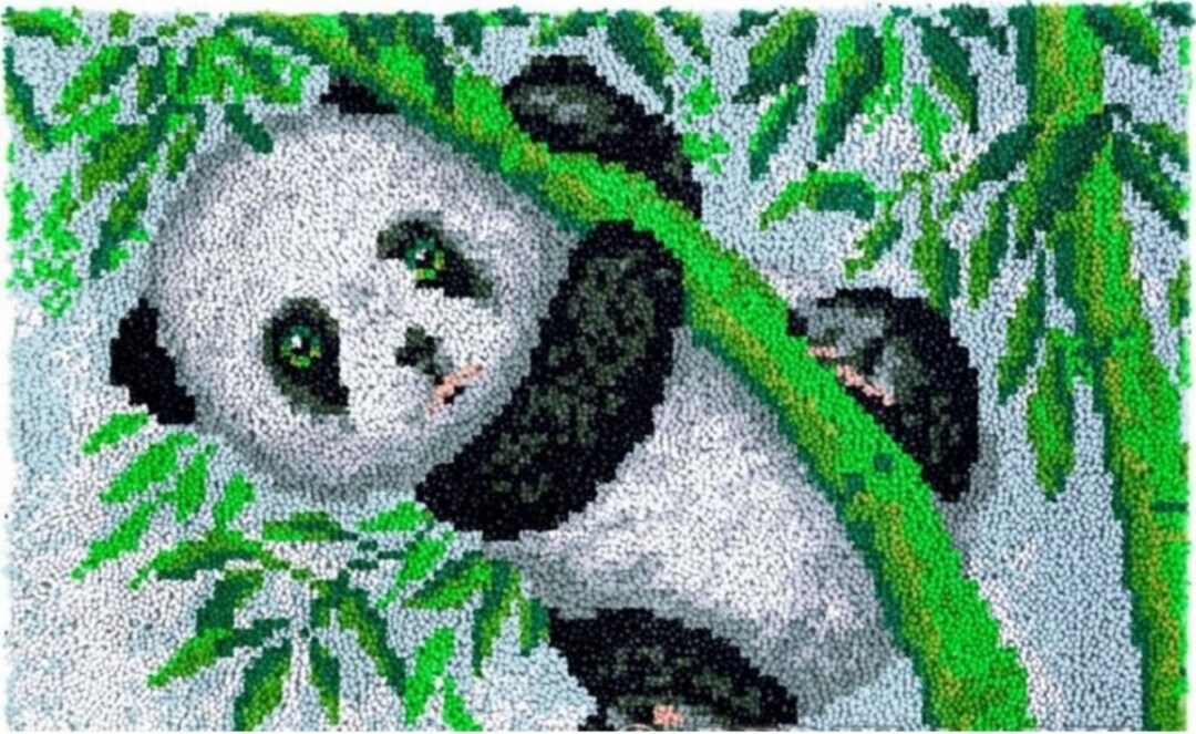 Rug Making Latch Hooking Kit Panda Etsy