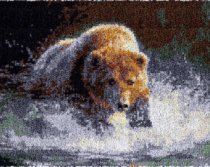 Rug Making Latch Hooking Kit | Bear in Water